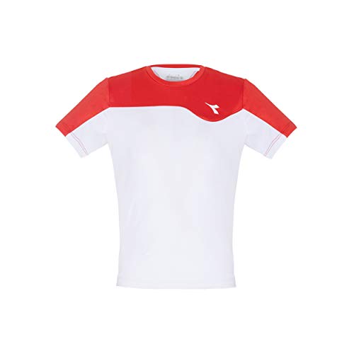 Diadora Jungen, Team T-Shirt Weiß, Rot, S Oberbekleidung, S von Diadora