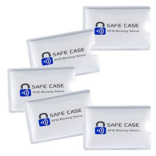 Diawell RFID NFC Kartenschutzhüllen Schutzhülle Blocker Datenschutz Abschirmung Hülle Sleeve EC Karte Kreditkarte Personalausweis Kreditkarte für Geldbeutel (5X) von Diawell