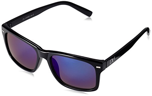 Dice Unisex Sonnenbrille, shiny black/blue revo, one size, D06210-26 von Dice