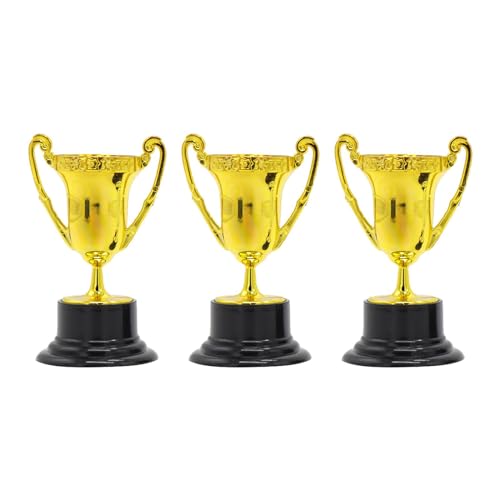 Dickly 3X Mini Trophäen Desktop Spielzeug Dekorative Ornamente Mini Award Trophäe Tassen für Sport Galore, Gold von Dickly