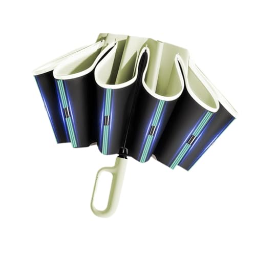 Dickly Automatischer Faltregenschirm, Reiseschirm mit 60 Rippen und starkem Rahmen, Grün von Dickly