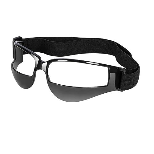 Dickly Basketball-Brille, Dribbling-Spezifikationen, tragbar, tragbar, Unisex, verstellbares Gummiband, bequeme Sicherheitsbrille, Trainingshilfe, Schwarz von Dickly