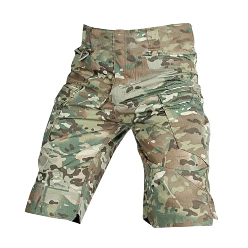 Dickly Cargohose Herren Cropped Pants Atmungsaktive Shorts mit Flacher Vorderseite Wanderhose Sportshorts für Strand Sommer, 5XL von Dickly