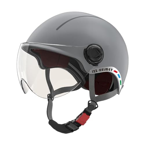 Dickly Elektroautohelm Mountainbike-Rollerhelm Effektiver Schutz des Kopfes Reithelm Halbgesichtshelm für Motorräder, GRAU von Dickly