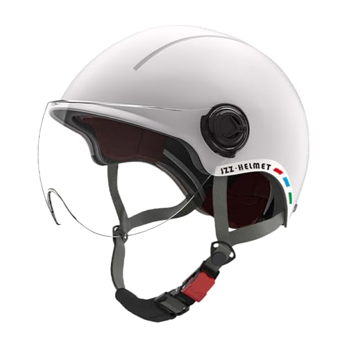 Dickly Elektroautohelm Mountainbike-Rollerhelm Effektiver Schutz des Kopfes Reithelm Halbgesichtshelm für Motorräder, Weiß von Dickly