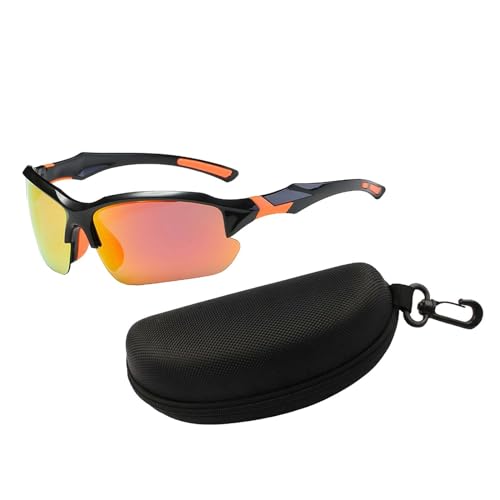 Dickly Fahrradbrille, Schutzbrille, leichte polarisierte Sonnenbrille, Sport-Sonnenbrille für Golf, Outdoor-Aktivitäten, Skifahren, Bergsteigen, Rot von Dickly