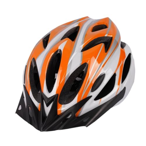 Dickly Fahrradhelm Fahrradhelm Einstellbar Atmungsaktiv Kopfschutz Fahrradhelm Sporthelme für Rollschuh Outdoor, Orangeweiß von Dickly
