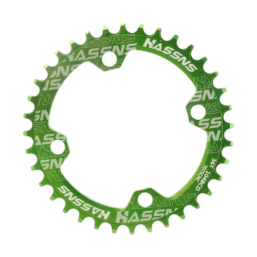 Dickly Fahrradkettenblatt, einzelnes Kettenblatt, 104 mm BCD, rundes Kettenblatt, Kettenblatt für 8, 9, 10, 11, 12 Geschwindigkeiten für Mountainbike-Zubehör, Grün von Dickly