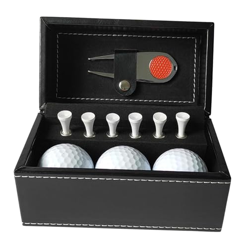 Dickly Geschenkset mit Golfbällen und Tees, 6 Golf-Tees, Divot-Tool aus Metall, Golfer-Starterpaket, Golfbälle, Golfgeschenk für Männer, für grüne Männer, Rotes Divot-Werkzeug von Dickly