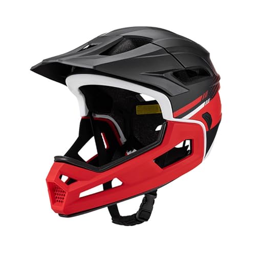Dickly Integralhelm für Fahrräder, Rennrad- und Mountainbike-Helm, Mütze, Fahrradzubehör mit abnehmbarem Innenfutter für Erwachsene, Männer und Frauen, rot schwarz von Dickly