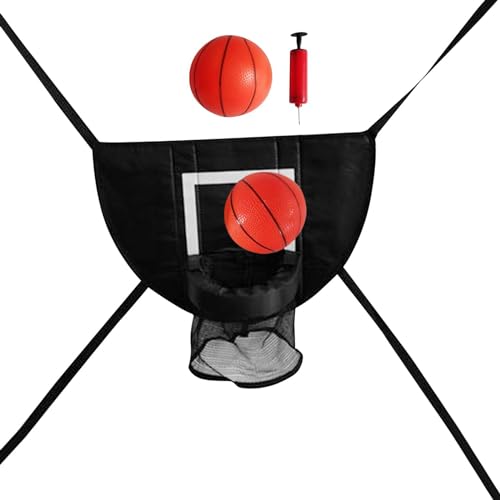 Dickly Mini-Basketballkorb für Trampolin, Trampolin-Befestigungszubehör, abreißbarer für Dunking-Zielspiel, Basketballständer, mit Zwei Bällen von Dickly