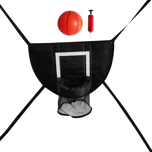 Dickly Mini-Basketballkorb für Trampolin, Trampolin-Befestigungszubehör, abreißbarer für Dunking-Zielspiel, Basketballständer, mit einem Ball von Dickly
