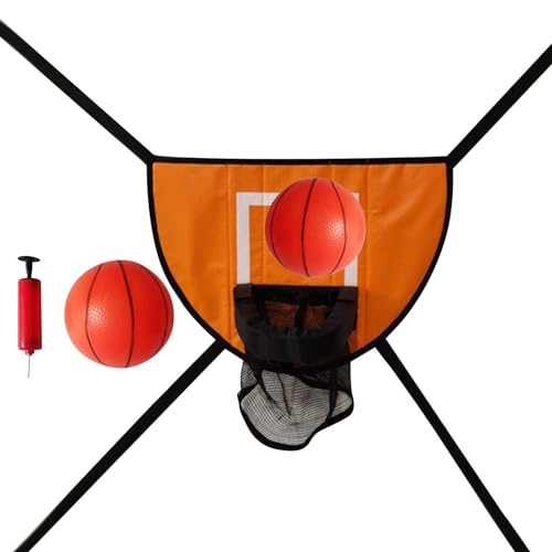 Dickly Mini-Basketballkorb für Trampolin mit Gehäuse Leichtes Backboard Basketballkorb Trampolin-Befestigungszubehör, mit Zwei Bällen von Dickly