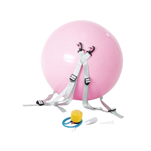 Dickly Salto-Hilfsball, Salto-Ball, tragbar, langlebig, rutschfest, für Kinder und Erwachsene, verstellbare Riemen, Fitness-Ball, Yoga-Ball, Rosa von Dickly