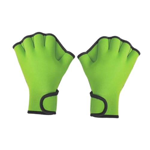 Dickly Schwimmhandschuhe mit Schwimmhäuten, Fingerlose Handschuhe, einfach zu verwendende, verstellbare, wasserdichte Tauchhandschuhe zum Tauchen, Surfen, , Grün, m von Dickly