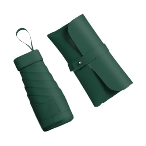 Dickly Taschenschirm, Reiseschirm, Tragbarer Regenschirm mit Hülle, Sonnenschirm, Grün von Dickly