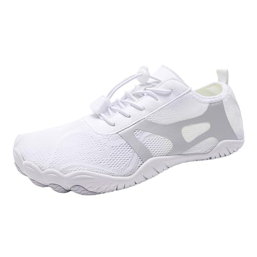 Barfuss Schuhe Damen Herren Atmungsaktiv 2024 Shoes rutschfeste Minimalistische Barfuss Schuhe Traillaufschuhe Breiter Zehenbox 2024 Barfußschuhe Wanderschuhe 2024 Schuhe,Weiss,37 EU von Didadihu