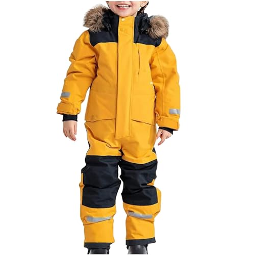 Skianzug Kinder 2 Teilig Jungen Skihose Kinder Kinder Winterjacke Mädchen Schneeoverall Wasserdicht Kids Skijacke Snowsuit Softshelloverall Outdoor Mit Abnehmbarer Kapuze von Didadihu