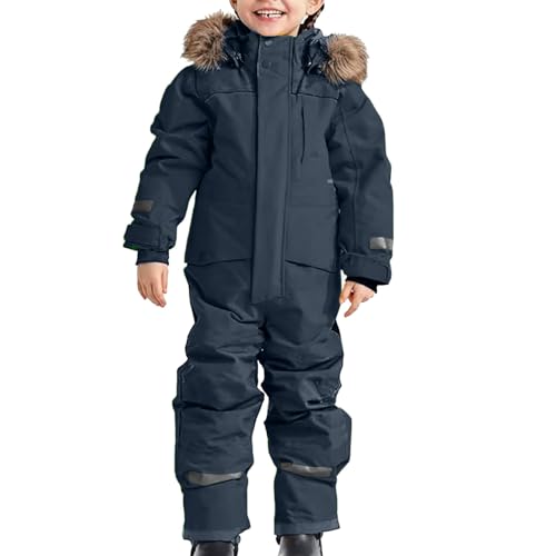 Skianzug Kinder 2 Teilig Kinder Skijacke Kids Kinder Winterjacke Mit Abnehmbarer Kapuze Skianzug Winddicht Wasserdicht Schneeanzug Winterhose Winteroverall Outdoor Jungen von Didadihu