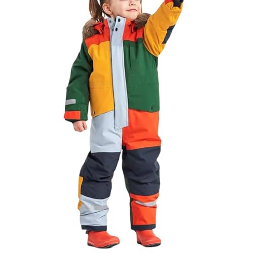 Skianzug Kinder 2 Teilig Wasserdicht Schneeanzug Winter Jungen Skijacke Softshell Skihose Mit Abnehmbarer Kapuze Winddicht Winterjacke Regenhose Matschanzug Winddicht Kids von Didadihu