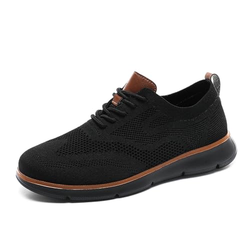 Wearbreeze Schuhe Herren Breite Füße Breeze Urban Sommerschuhe Atmungsaktive Sommer Orthopädische Schuhe Ultrabequeme Mesh Bootsschuhe Sneaker,01 Black1,45/EU von Didadihu