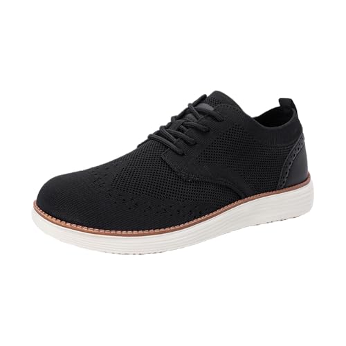 Wearbreeze Schuhe Herren Breite Füße Breeze Urban Sommerschuhe Atmungsaktive Sommer Orthopädische Schuhe Ultrabequeme Mesh Bootsschuhe Sneaker,02 Schwarz,45/EU von Didadihu