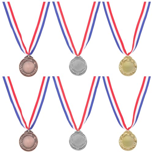 Didiseaon 6 Stück Medaillen Goldmedaillen Mit Umhängeband 2. 5 Marathon-Auszeichnungen Für Sportarten Laufen Tennis Fußball Wettbewerbsauszeichnungen (Gold Silber Und Bronze Je 2) von Didiseaon
