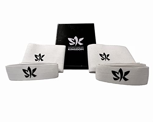 Fussball Schienbeinschonerhalter Stutzenhalter Set (Weiß) von Sportswear Kingdom