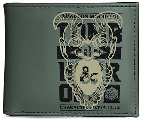 DIFUZED Unisex Kinder Dungeons & Dragons-Bifold Wallet Brieftasche Portemonnaie, Green von Difuzed