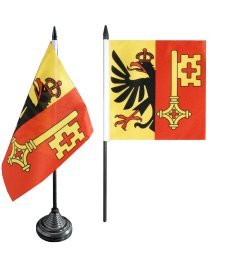 Flaggenfritze® Tischflagge Schweiz Kanton Genf - 12 x 12 cm von Digni