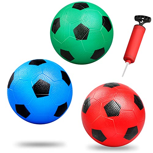 Dilabnda 15 cm Kinder Fußball Gummibälle Sportspielzeug, Mini PVC Fußball für den Innenbereich, weiche Fußbälle für Fußballtore, Kleinkinderbälle für aufblasbare Schwimmreifen (3 Stück) von Dilabnda