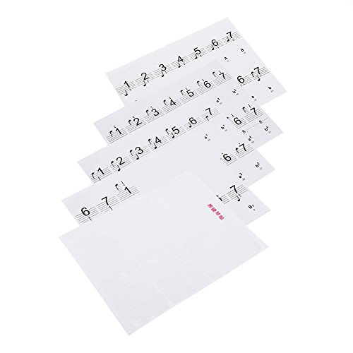 Abnehmbare 88 Tasten Klavier Elektronische Tastatur Hinweis Weiße Tasten Aufkleber Etiketten für Anfänger(Transparent) von Dilwe