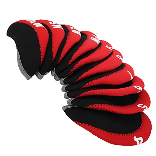Club Head Covers, 10 St¨¹ck A Set Neopren + Kunstleder Club Head Covers Club Head Protect Case Set(rot) von Dilwe