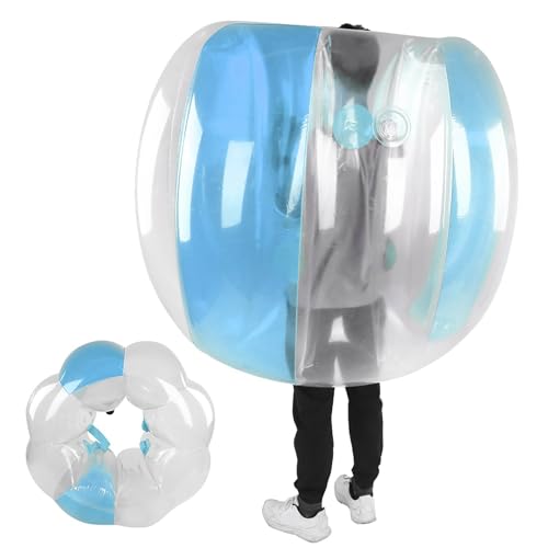 Dilwe 120 cm Aufblasbare Blasenbälle, Blasen-Fußbälle, Aufblasbarer Spielzeugkörper, Sumo-Zorb-Bälle für Aufblasbares Spielzubehör für Erwachsene (Transparentes Blau) von Dilwe