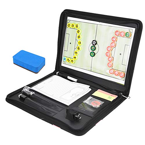 Dilwe Fussball Taktiktafel, Professional Fußball Taktikmappe Taktiktafel Fußball Coach-Board mit Stift,Magneten Trainingshilfen für Fußballtrainer Basketball und Volleyball von Dilwe