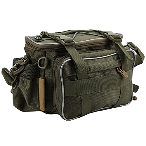 Dilwe Multi-Angeltasche, Angelgerätetasche | 30x13x20 cm | groß | Angeln Schulter-Taillen-Pakete | Multi-Taschen | Fishing Bag | Angelkoffer mit verdickt Schultergurt und Tragegriffe von Dilwe