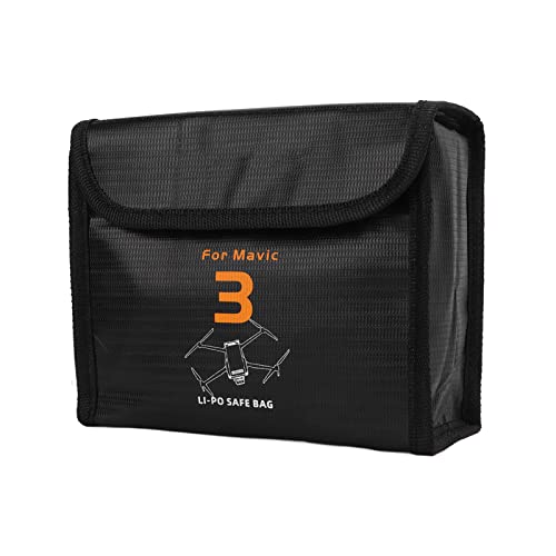 Drone Battery Safe Bag, 3 Batterien Große Speicherkapazität LiPo Batterietasche Explosionsgeschützte Tasche für 3 UAV von Dilwe