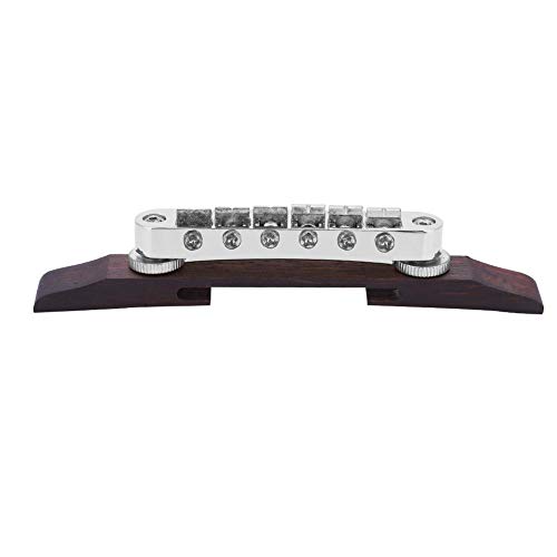 Gitarre Bridge, Palisander Base Bridge Sattel für SG LP Typ Jazz Gitarre Musikinstrument Zubehör(Silber) von Dilwe