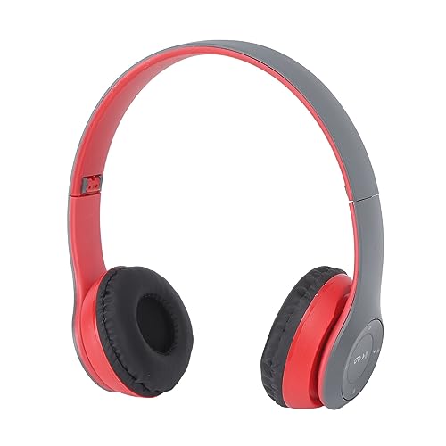 Kabelloser Kopfhörer, P47 BT Bluetooth-Kopfhörer, Rauschunterdrückung, Faltbares Kabelloses Headset für Sportmusikliebhaber, Geschenk, Damen und Herren (Rot) von Dilwe
