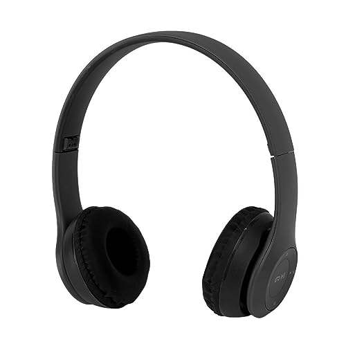 Kabelloser Kopfhörer, P47 BT Bluetooth-Kopfhörer, Rauschunterdrückung, Faltbares Kabelloses Headset für Sportmusikliebhaber, Geschenk, Damen und Herren (Schwarz) von Dilwe