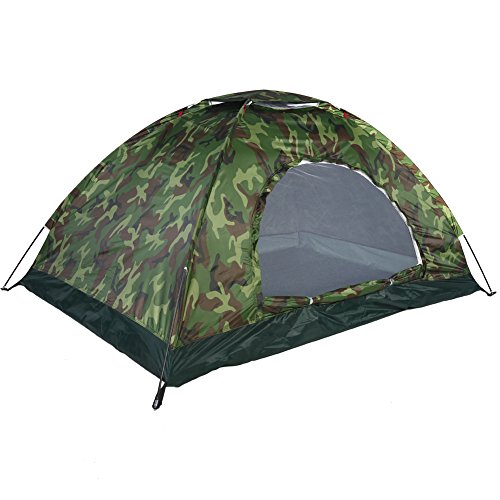 Outdoor Zelt, Outdoor Camouflage UV Schutz Wasserdichtes 2-Personen-Zelt für Camping Wandern von Dilwe