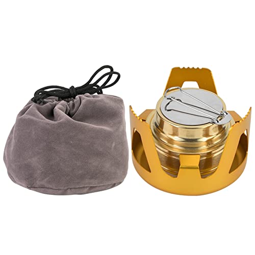 Spirituskocher Camping, Tragbare Mini Alkohol Brenner Kocher Camping Herd Backpacking Campingkocher f¨¹r Kochen im Outdoor Picknick Camping(Golden) von Dilwe