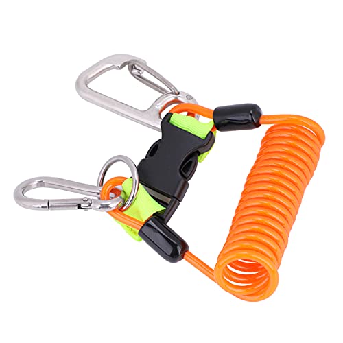 Tauch-Lanyard, Keep Diving Anti-Lost-Spring-Coil-Lanyard-Sicherheits-Notfallwerkzeug mit Schnellverschluss (Orange) von Dilwe