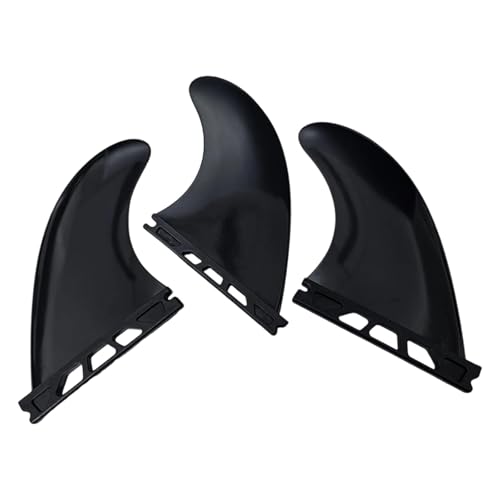DimyFew 3 Stück Surfing Surfboard Fins Ersatzteile Set Surfbrett Flossen Zubehör Tragbar Und Abnehmbar Hochleistungsflossen mit Schnellverschluss Nylon PP Fi, Schwarz von DimyFew