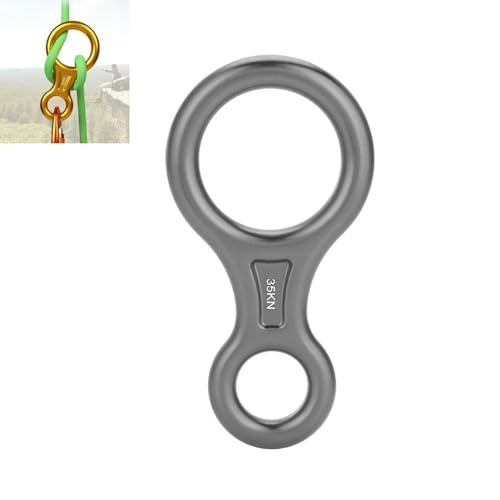 Dioche 8 Ring Abseilgerät, 35KN Abbildung 8 Wortseil Abseilgerät Abseilring Kletterrettungsgerät Abseilachter(Grau) von Dioche