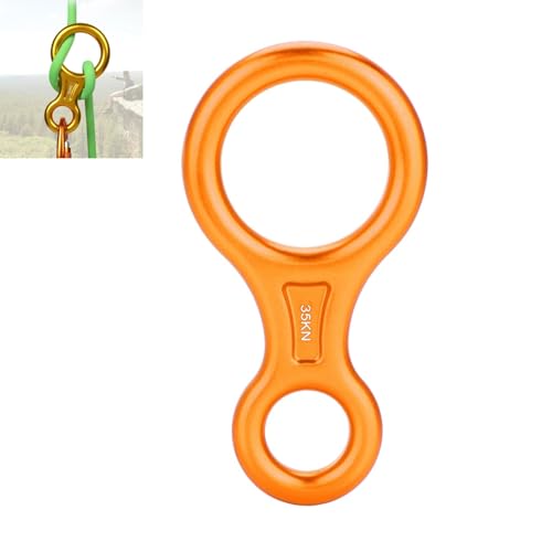 Dioche 8 Ring Abseilgerät, 35KN Abbildung 8 Wortseil Abseilgerät Abseilring Kletterrettungsgerät Abseilachter(Orange) von Dioche