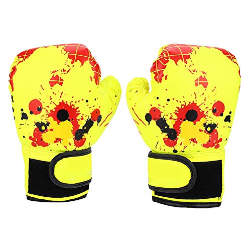 Dioche Atmungsaktive Boxhandschuhe für Kinder, hochwertige Boxhandschuhe aus PU-Leder, geeignet für Kinder von 2 bis 11 Jahren zum Üben von Boxen, Muay Thai und Kampftraining(gelb) von Dioche