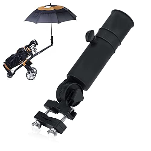 Dioche Golf Schirmhalter, Golf Trolley Verstellbarer Schirmständer Schwarz für Golfwagen Griffe von Dioche