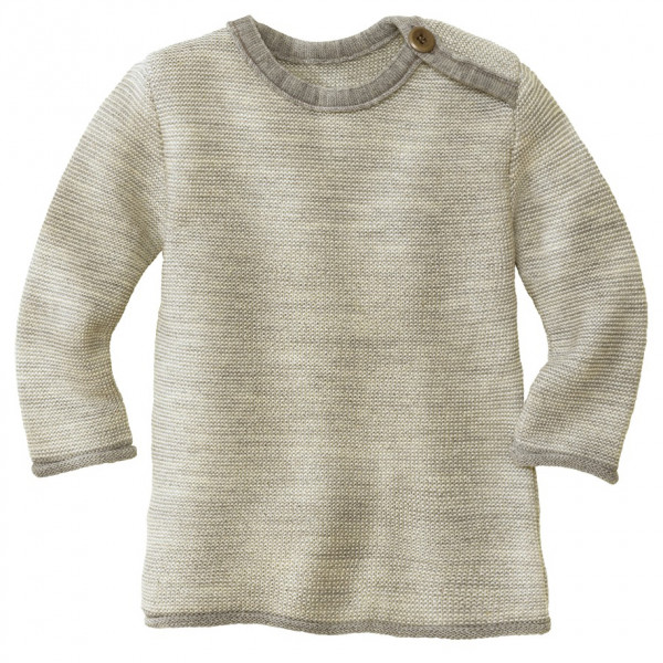 disana - Kid's Melange-Pullover - Merinopullover Gr 50/56 grau/beige von Disana
