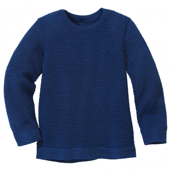 disana - Kid's Wabenstrick-Pullover - Wollpullover Gr 110/116 blau von Disana